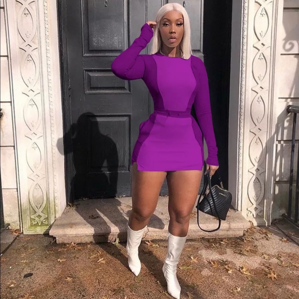 Purple Skirt set